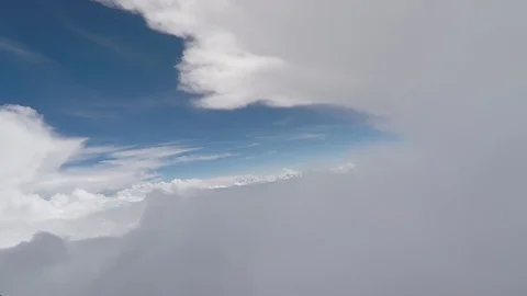 Plane flying through the clouds. Aerial Footage above the clouds Stock Footage 88341208