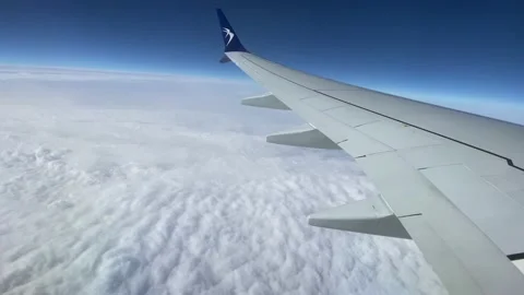 The plane is flying through the clouds Stock-Footage 195544217