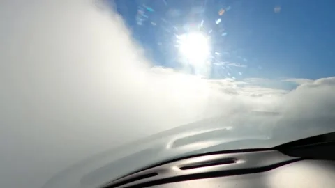 Plane is flying throuh the clouds Stock Footage 154176556