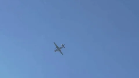 Plane Flying Towards Sun Stock Footage 69272641