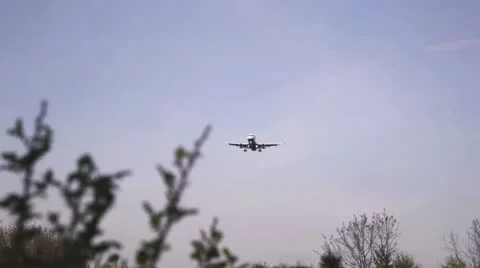 Plane Flys Overhead Stock Footage 11875877