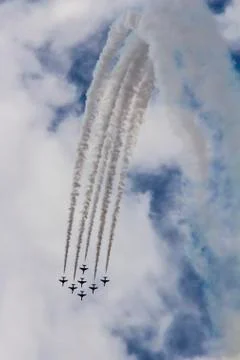 Plane formation in a loop Stock Photos
