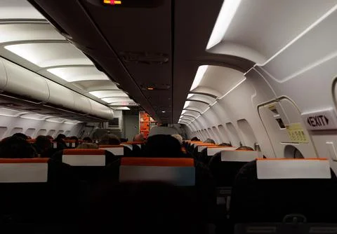 A plane is full of passengers Stock Photos