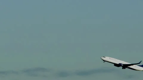 Plane Gaining Altitude Stock-Footage 12653442