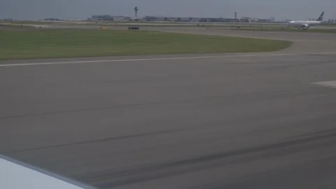 Plane Gaining Speed On Runway Preparing To Takeoff Stock-Footage 118616524