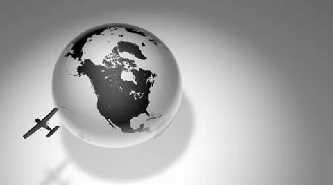 Plane globe top 動画素材 12294217