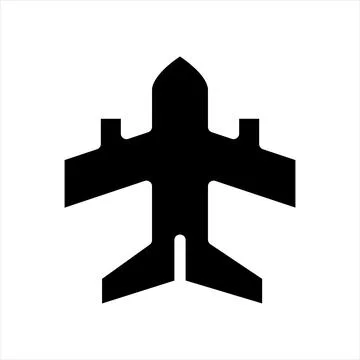 Plane glyph icon vector illustration isolated on white background Stock Illustration