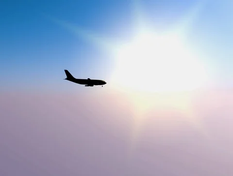 Plane going to sun Stock Footage 94056243