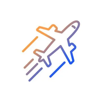 Plane gradient linear vector icon Stock-Illustration