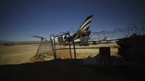 Plane graveyard Stock Footage 124384114