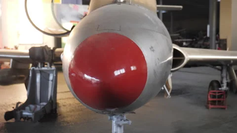 Plane In Hangar. Close Up Stock Footage 293302579