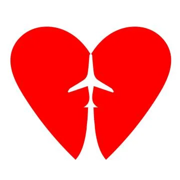 Plane in the heart. Stock Illustration