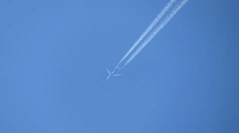 The plane is at a high altitude Stock Photos