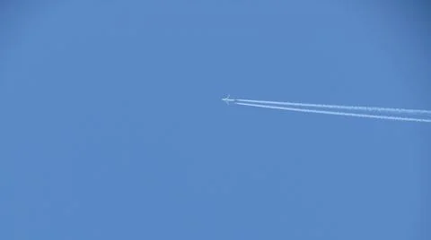 The plane is at a high altitude Stock Photos