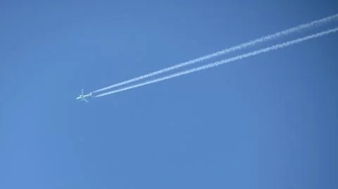 The plane is at a high altitude Stock Photos
