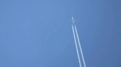 The plane is at a high altitude Stock Photos
