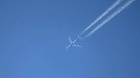 The plane is at a high altitude Stock Photos