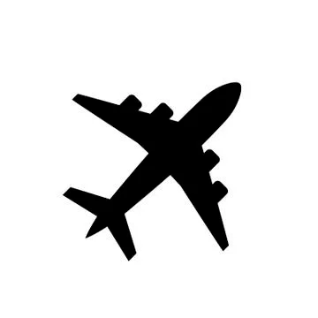 Plane icon, airplane symbol in flat style Stock Illustration