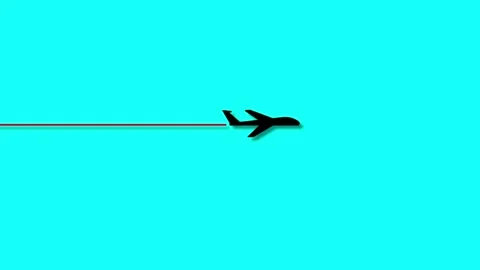 Plane icon animation on background .icon concept Stock Footage 258551694