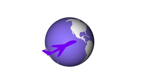 Plane icon animation on earth .icon concept 库存影片 258551837