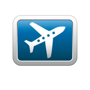 Plane icon on blue Stock Illustration