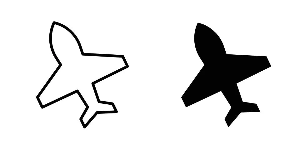Plane icon for design projects and web UI Stock Illustration