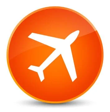 Plane icon elegant orange round button Illustrazione stock