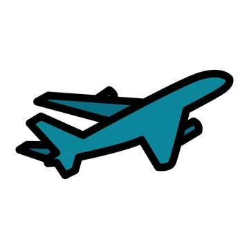 Plane Icon in Flat Outline Style. Isolated on White Background Stock Illustration