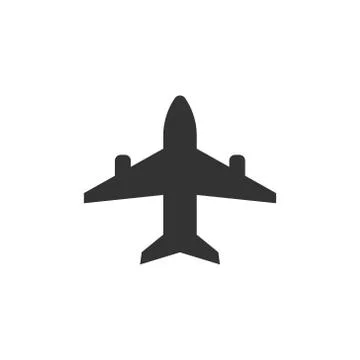 Plane icon in flat style. Airplane vector illustration on white isolated back Stock Illustration