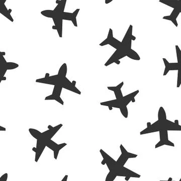 Plane icon in flat style. Airplane vector illustration on white isolated back Stock Illustration