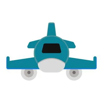 Plane icon in Flat Style. Color Fill Stock Illustration