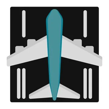 Plane icon in Flat Style. Color Fill Stock Illustration
