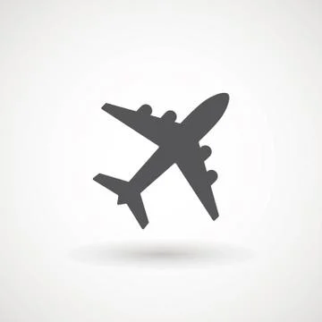 Plane icon. Flight transport symbol, airplane , fly airctaft, Aviation Vacation Stock Illustration