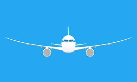 Plane icon. Front view of airplane. Vector illustration Stock Illustration
