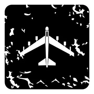 Plane icon, grunge style Stock Illustration