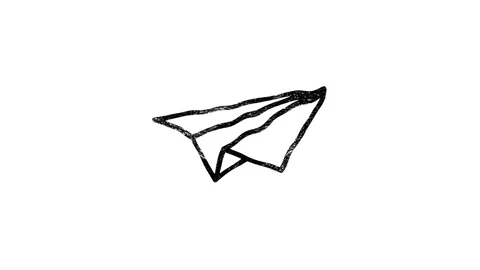 Plane icon in hand draw style. Motion graphics Видео 151552173
