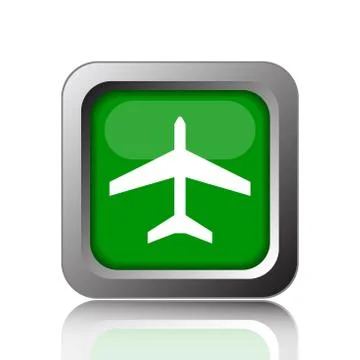 Plane icon. Internet button on black background.. Ilustración de archivo