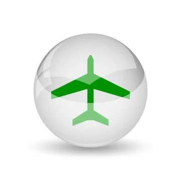Plane icon. Internet button on white background.. Ilustración de archivo