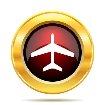 Plane icon. Internet button on white background.. Ilustración de archivo