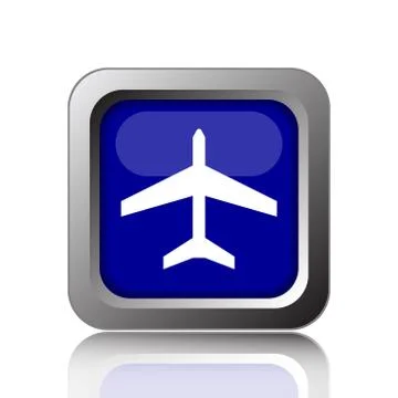 Plane icon. Internet button on white background.. Ilustración de archivo