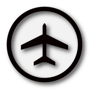 Plane icon. Internet button on white background.. Ilustración de archivo
