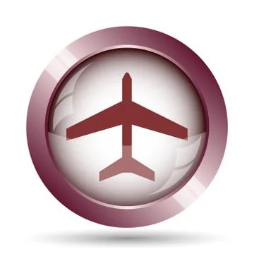 Plane icon. Internet button on white background.. Ilustración de archivo