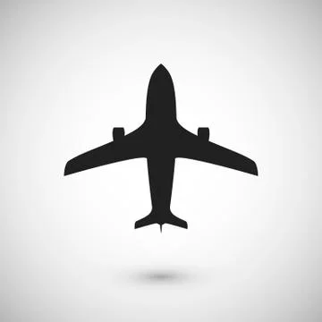 Plane icon. Jet silhouette template. Isolated vector illustration Stock Illustration