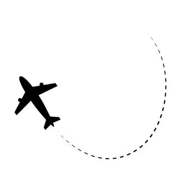 Plane icon with line path, vector illustration. Stock Illustration