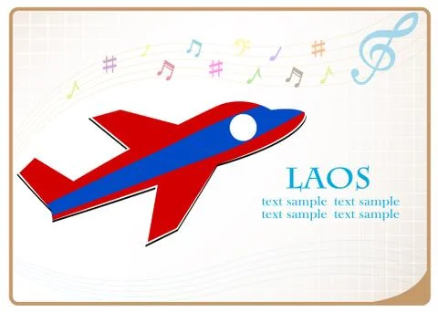 Plane icon made from the flag of Laos Stock Illustration