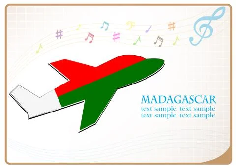 Plane icon made from the flag of Madagascar Stock Illustration