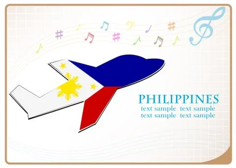 Plane icon made from the flag of Philippines Illustrazione stock