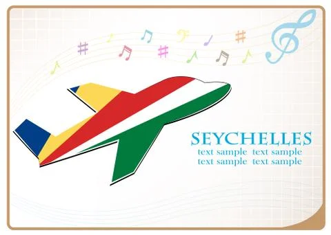 Plane icon made from the flag of Seychelles Stock Illustration
