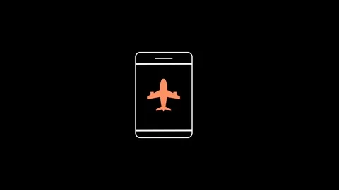Plane icon on mobile Stock Footage 293463830