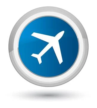 Plane icon prime blue round button Illustrazione stock